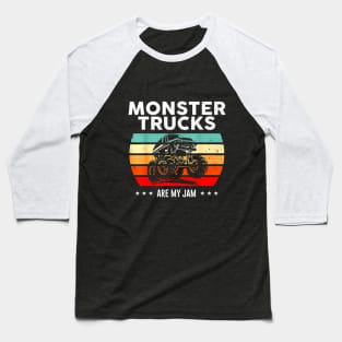 Vintage Monster Truck Are My Jam RetroT-Shirt Baseball T-Shirt